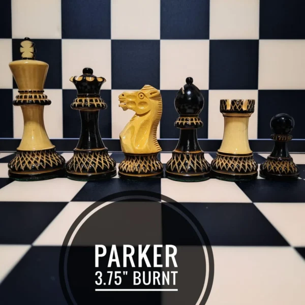 PARKER BURNT CHESSMEN SET 3.75"